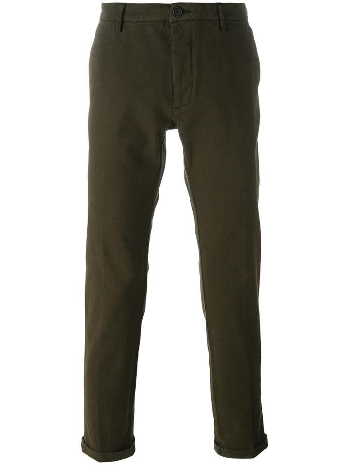 Pence Slim Fit Chinos, Men's, Size: 48, Green, Cotton/spandex/elastane