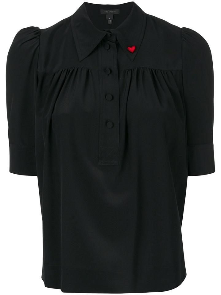 Marc Jacobs - Heart Pin Blouse - Women - Silk - 6, Black, Silk