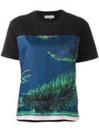 Emilio Pucci 'leaves' Print T-shirt, Women's, Size: Small, Black, Silk/cotton