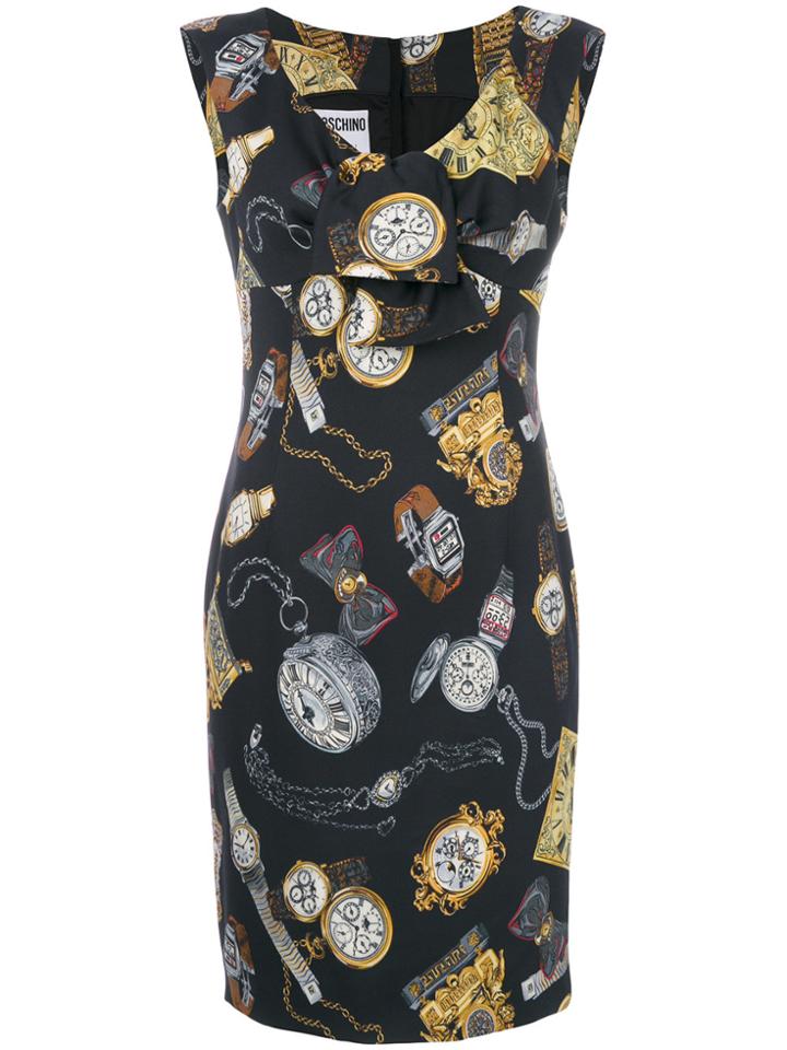 Moschino Clock Print Dress - Black