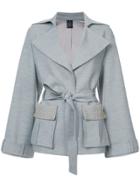 Thomas Wylde Tie-waist Embellished Jacket - Grey