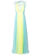 Delpozo Bicolour Ruffle Sleeve Gown - Blue