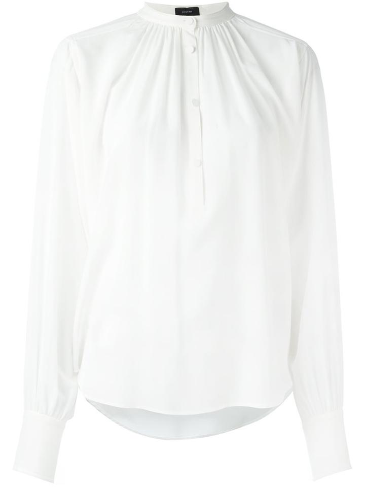 Joseph Gathered Neck Blouse, Women's, Size: 38, White, Silk