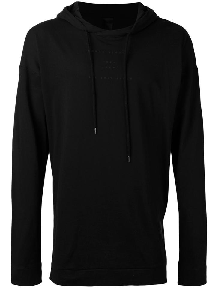 Odeur - Printed Hooded Sweatshirt - Unisex - Cotton - S, Black, Cotton
