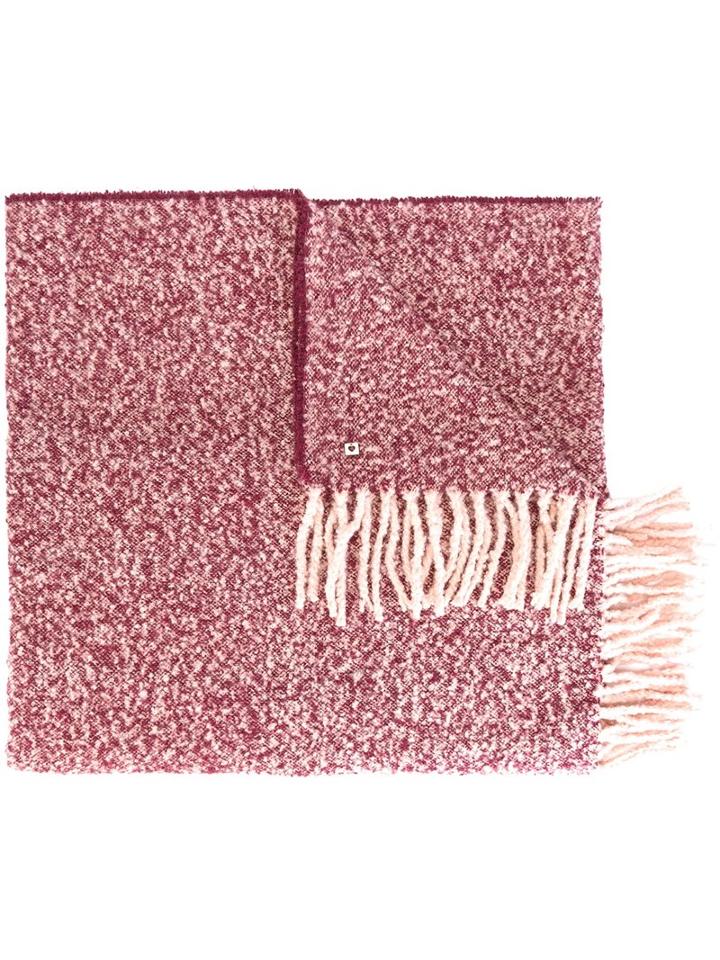 Twin-set Fringed Hem Scarf, Women's, Red, Polyester