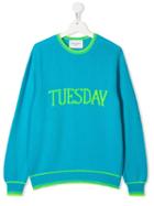 Alberta Ferretti Kids Tuesday Knitted Sweater - Blue