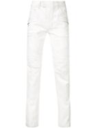 Balmain Biker Jeans, Men's, Size: 29, White, Cotton