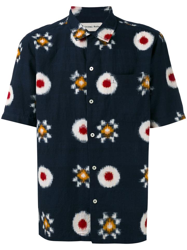 Universal Works - Road Shortsleeved Shirt - Men - Cotton - M, Blue, Cotton