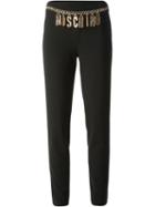 Moschino Logo Chain Trousers, Women's, Size: 42, Black, Polyester/triacetate