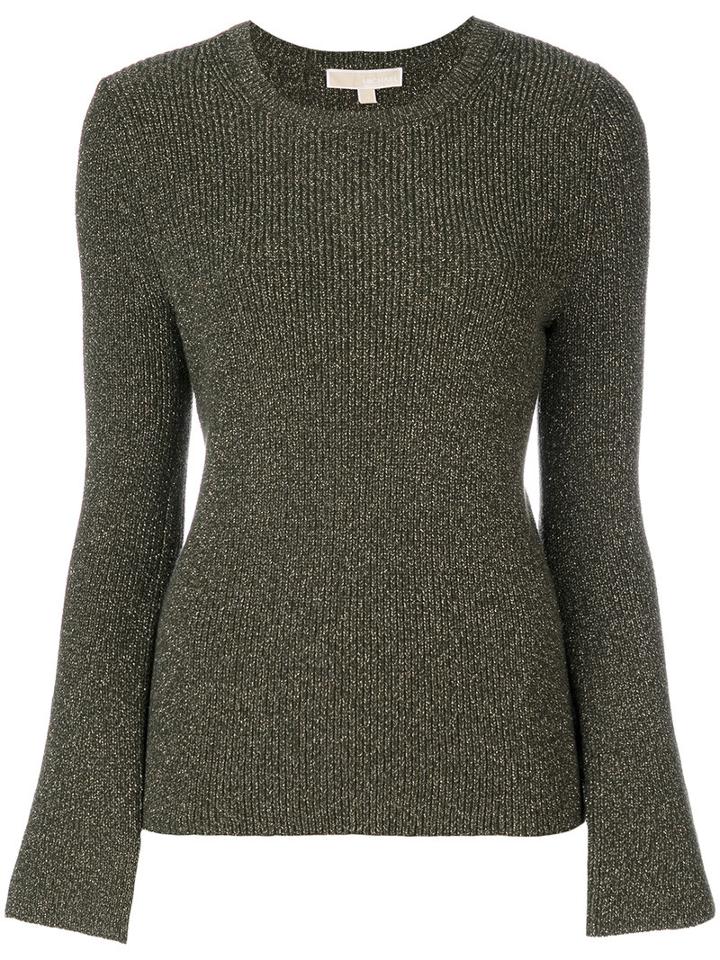 Michael Michael Kors - Metallic Knit Jumper - Women - Cotton/nylon/polyester/other Fibers - M, Green, Cotton/nylon/polyester/other Fibers