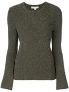 Michael Michael Kors - Metallic Knit Jumper - Women - Cotton/nylon/polyester/other Fibers - M, Green, Cotton/nylon/polyester/other Fibers