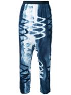 Theatre Products - Printed High Waisted Trousers - Women - Cotton - One Size, Blue, Cotton