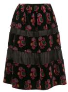 Comme Des Garçons Vintage Floral Velvet Skirt - Black