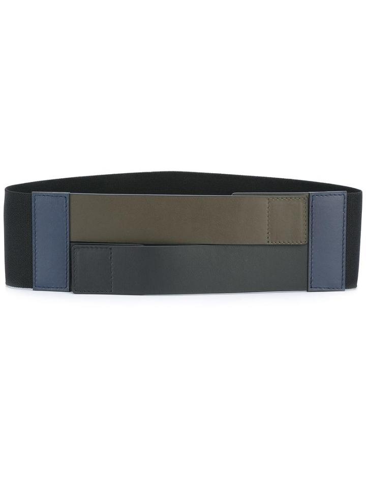 Marni Wide Colour Block Belt, Women's, Size: 70, Black, Polyester/spandex/elastane/calf Leather