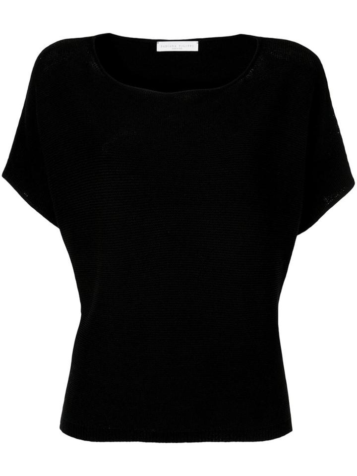 Fabiana Filippi Boat Neck Knitted Top - Black