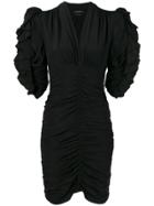 Isabel Marant Ruched Half Sleeve Mini Dress - Black