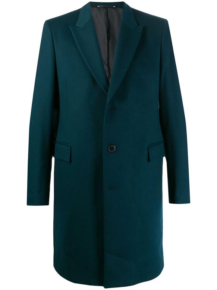 Paul Smith Fitted Single-breasted Coat - Blue