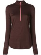 Closed Front Zip Top - Brown