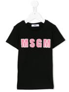Msgm Kids Logo Appliqué T-shirt, Girl's, Size: 10 Yrs, Black