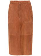 Nk Collection Midi Skirt - Brown