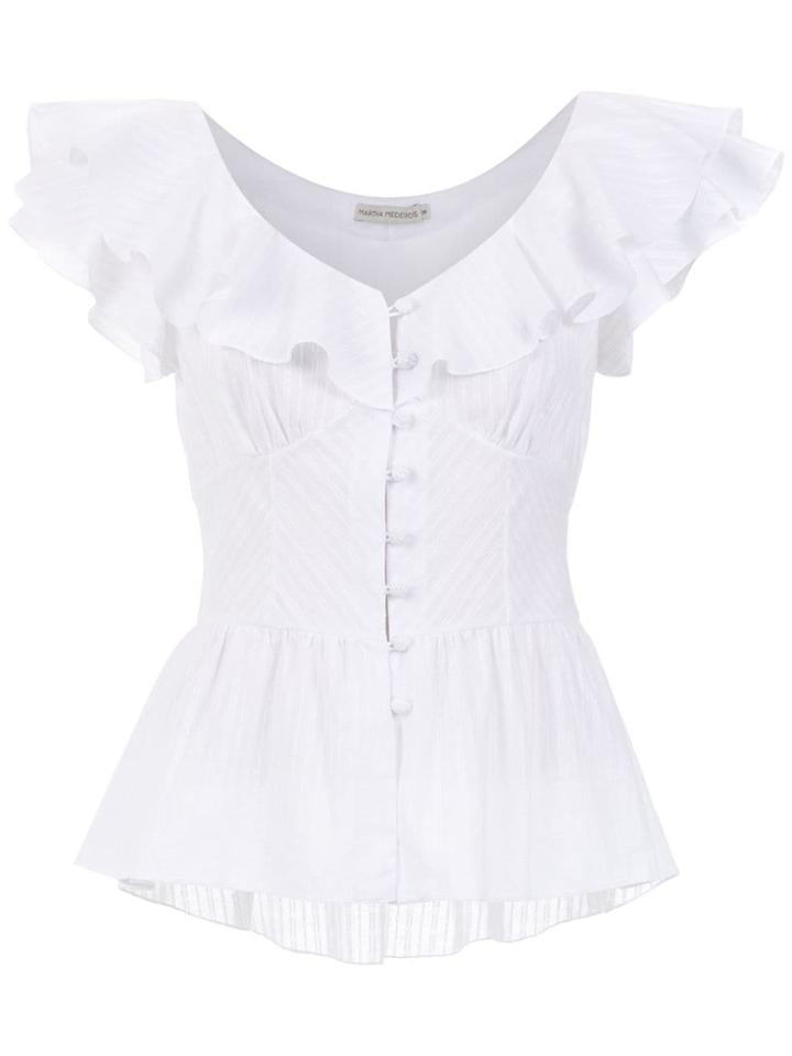 Martha Medeiros Ruffled Top - White