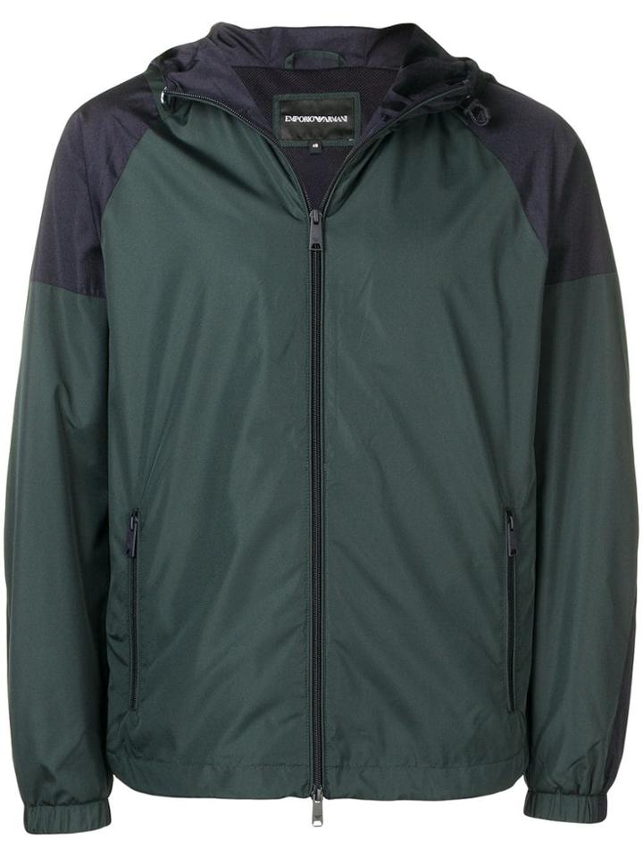 Emporio Armani Colour Block Hooded Jacket - Green