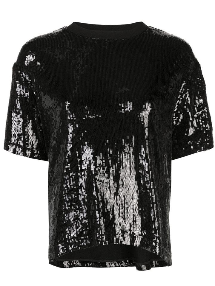 Nicole Miller Sequin Design Top - Black