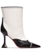 Amina Muaddi Charlie 95 Dome Heel Leather Boot - Black