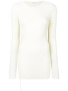 Helmut Lang - Strap Detail Jumper - Women - Polyamide/viscose - Xs, White, Polyamide/viscose