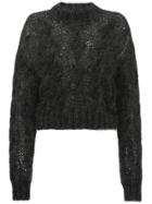 Prada Cropped Mohair Wool Sweater - Grey