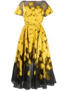Oscar De La Renta Floral-embellished Tulle Dress - Yellow