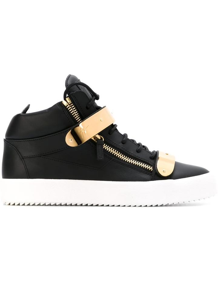 Giuseppe Zanotti Design Coby Hi-top Sneakers, Men's, Size: 41, Black, Leather/rubber