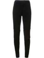 Neil Barrett Ribbed Detail Trousers, Women's, Size: Medium, Black, Lamb Skin