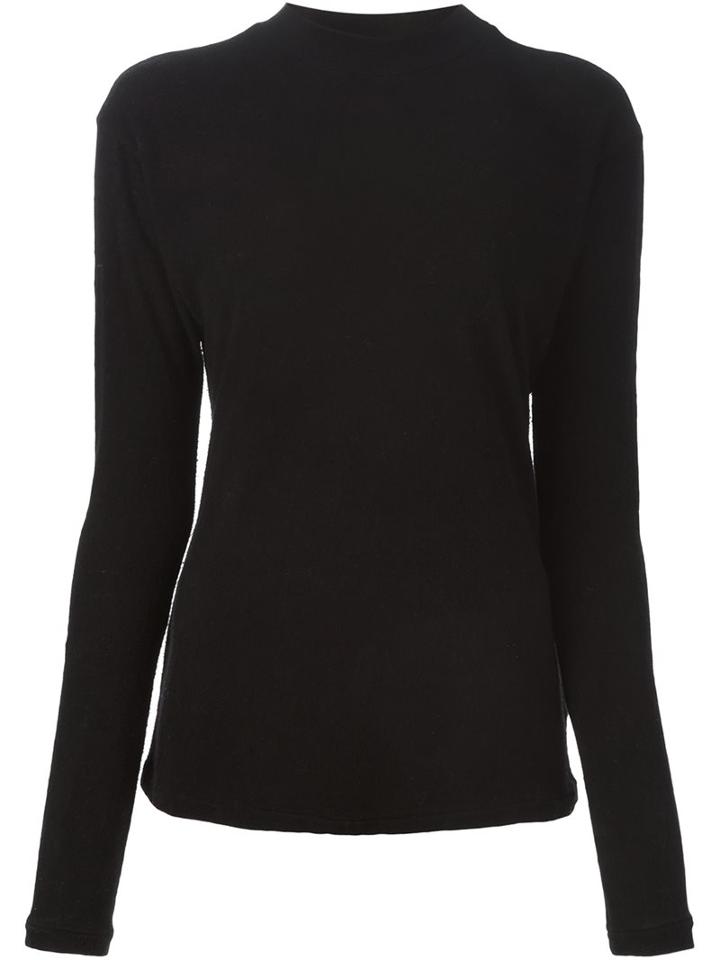 Simon Miller Crew Neck Sweater, Women's, Size: 1, Black, Silk/cotton