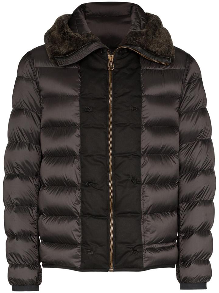 Ten C Hooded Shearling Padded Jacket - Black
