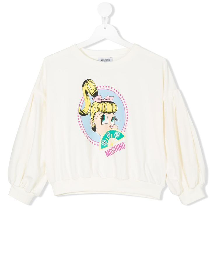 Moschino Kids Cartoon Print Sweatshirt - White