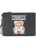 Moschino Large Teddy Bear Print Clutch - Black
