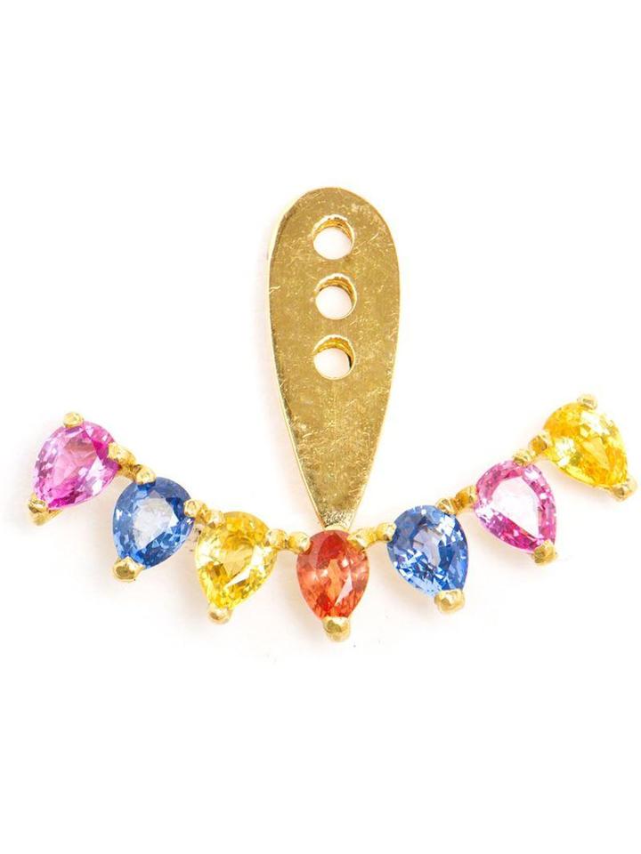 Yvonne Leon Seven Sapphire Rainbow Lobe Earring