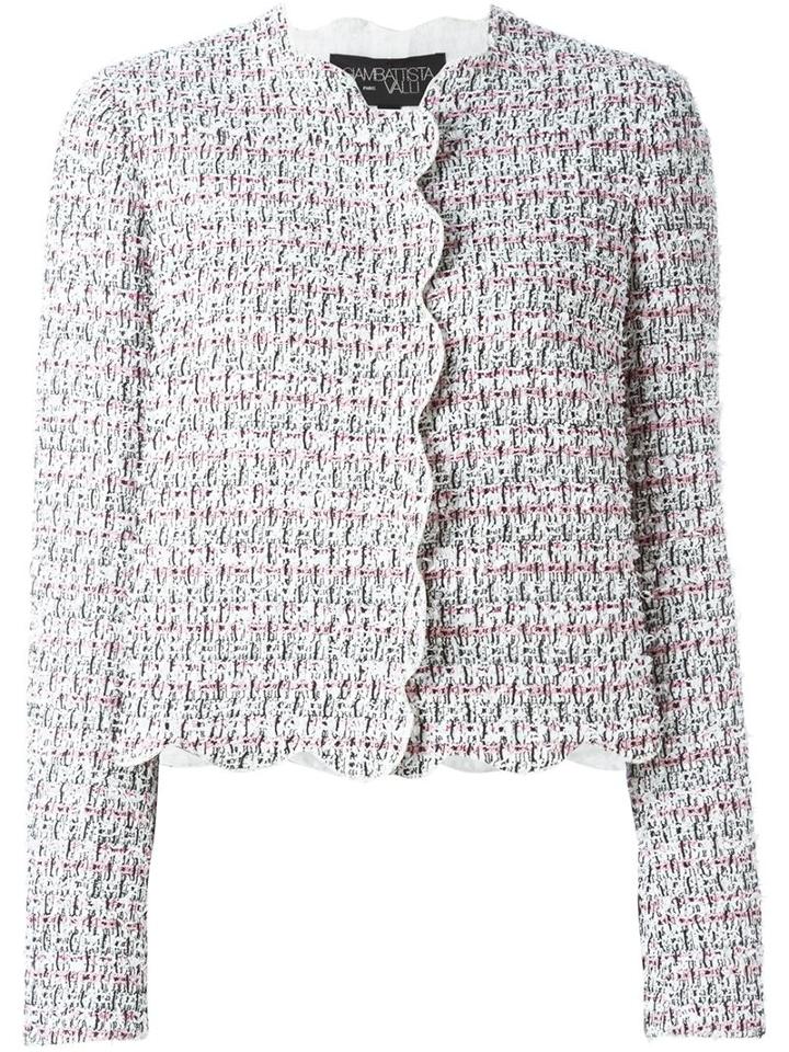 Giambattista Valli Fitted Tweed Jacket, Women's, Size: 42, White, Silk/cotton/polyamide/virgin Wool