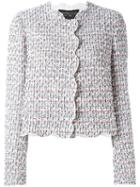 Giambattista Valli Fitted Tweed Jacket, Women's, Size: 42, White, Silk/cotton/polyamide/virgin Wool