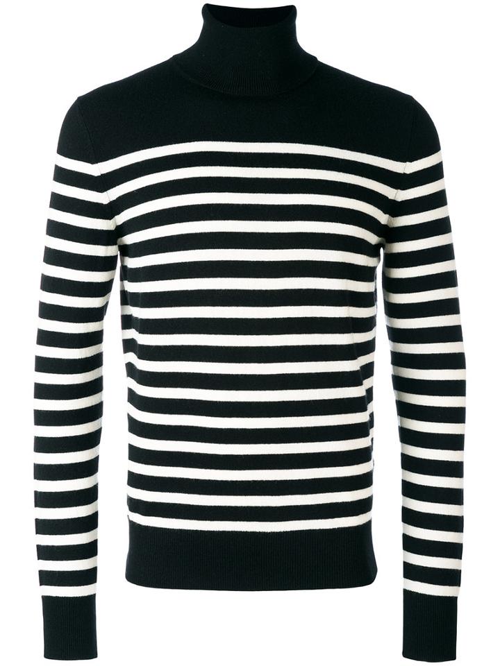 Saint Laurent - Striped Roll Neck Jumper - Men - Cashmere - M, Black, Cashmere