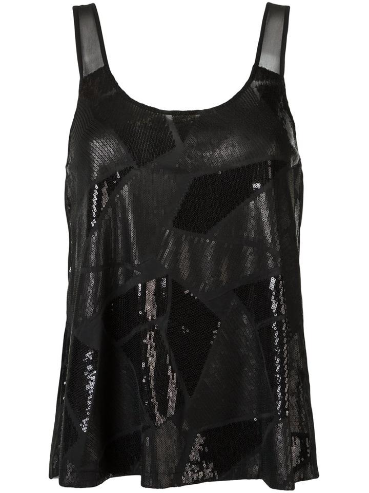 Tufi Duek Sequin Top, Women's, Size: Medium, Black, Polyester