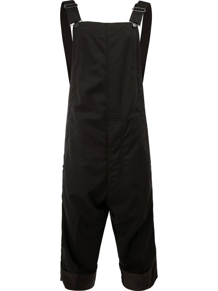 Christopher Nemeth Tailored Pinafore Jumpsuit, Men's, Size: Large, Black, Cupro/wool