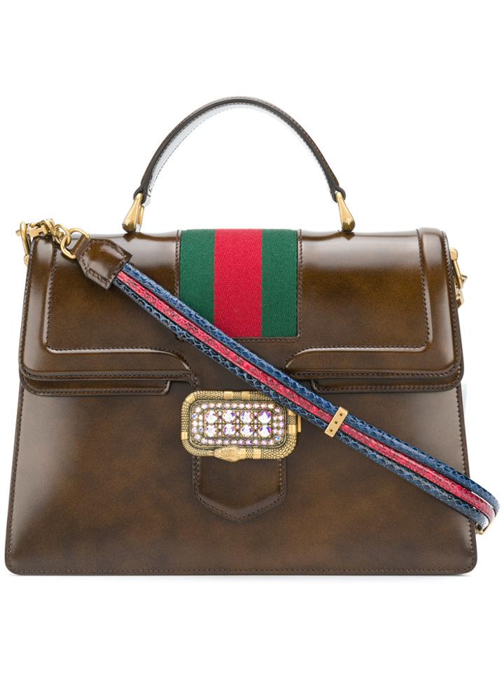 Gucci Medium Top Handle Tote - Brown