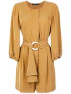 Andrea Marques Belted Romper - Yellow & Orange