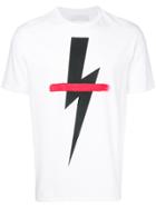 Neil Barrett Lightning Bolt Strikethrough T-shirt - White