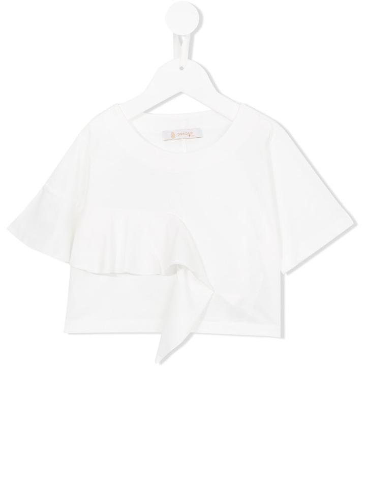 Dondup Kids Ruffled T-shirt, Girl's, Size: 8 Yrs, White
