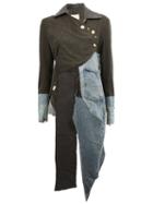 Greg Lauren Contrast Panel Jacket, Women's, Size: 2, Black, Silk/cotton/wool