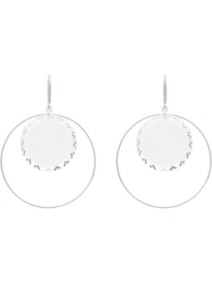 Isabel Marant Silver-tone Glass Round Hoop Earrings