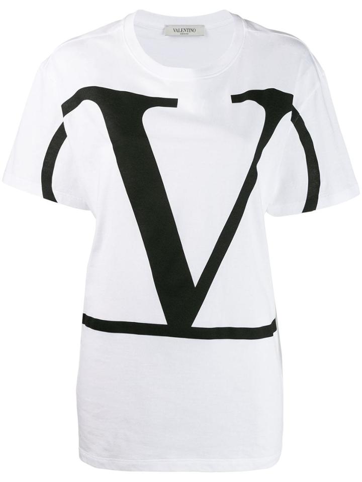 Valentino Go Logo Print T-shirt - White